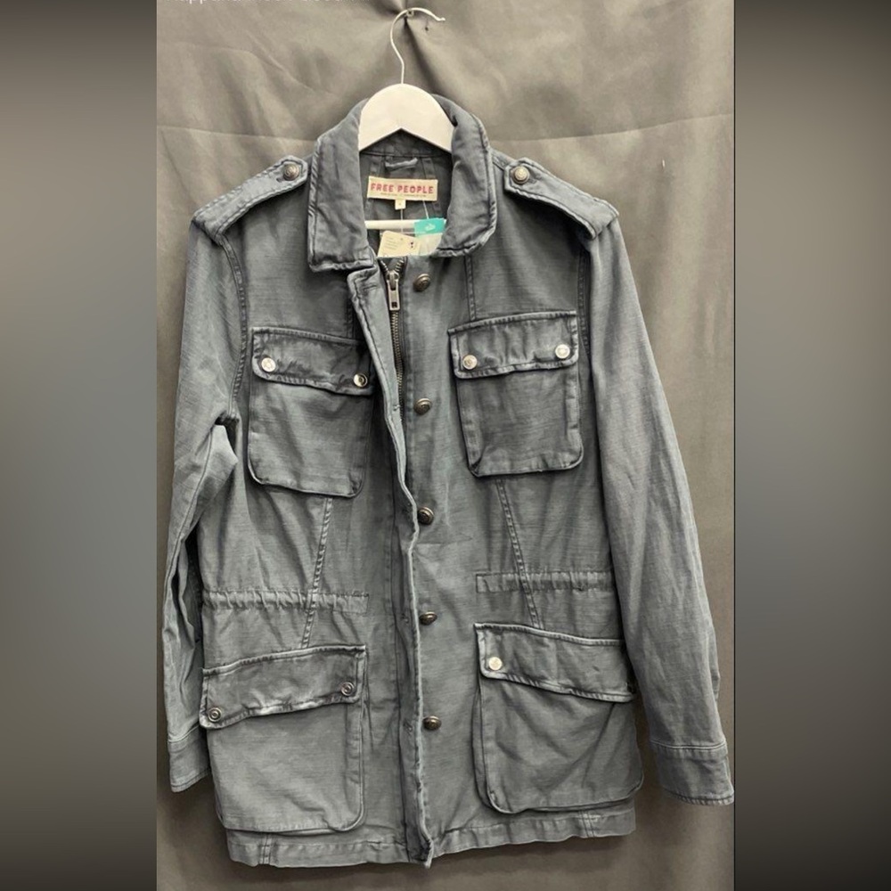 NWT Free People “Not Your Brother’s Surplus Jacket” Rarer Color Slate Size M